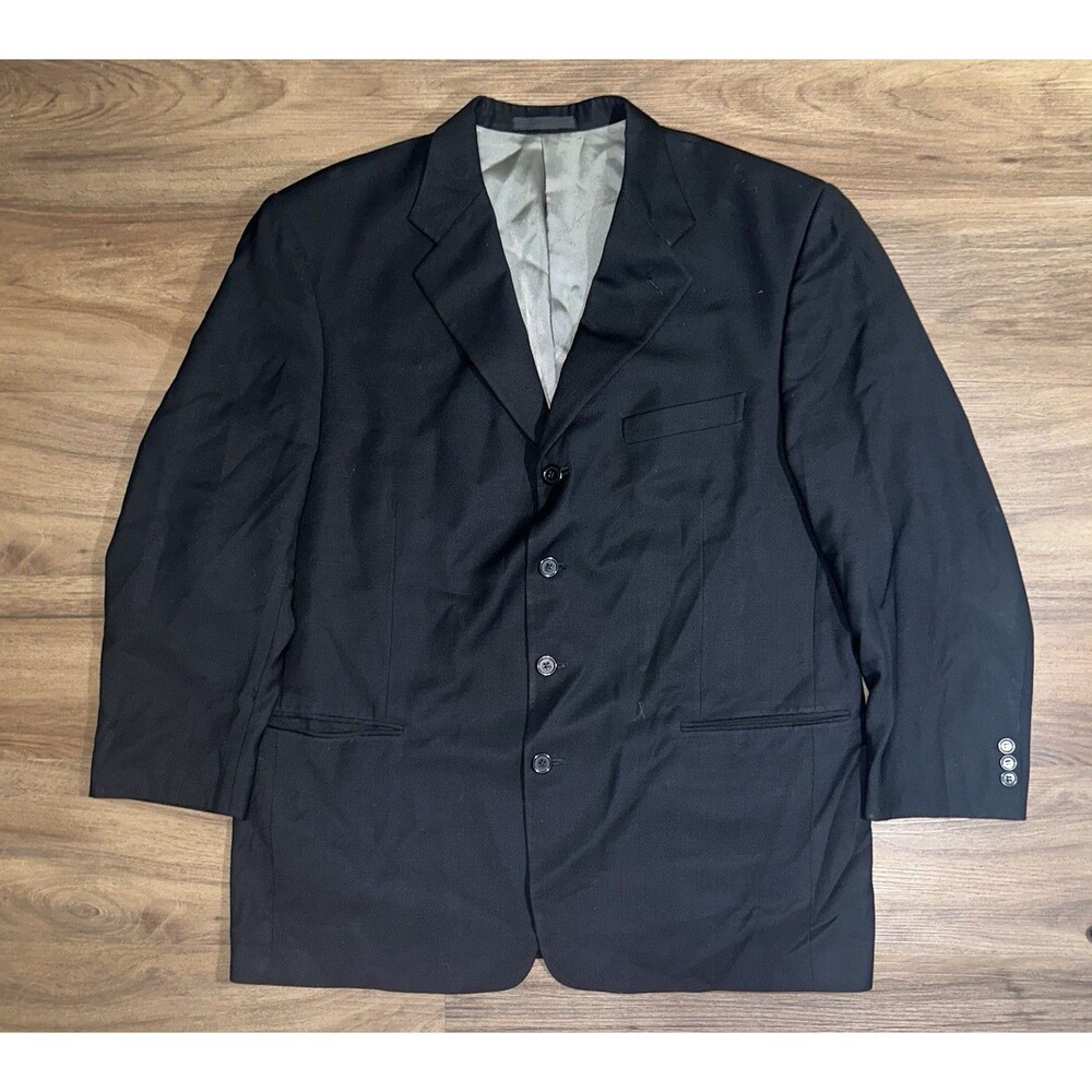 Vintage Monsieur Givenchy Men’s Sports Jacket Blazer Black Worsted Wool Size 46